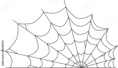 Spider web creating corner border for Halloween decoration