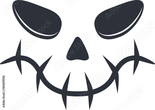 Scary face icon for Halloween celebration design