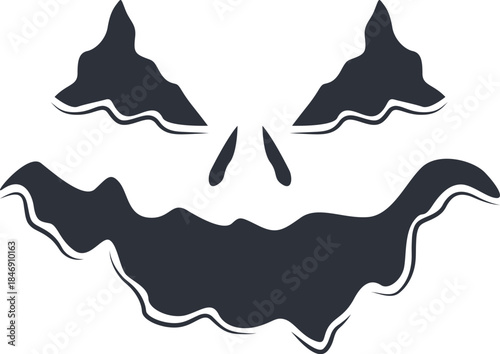 Scary face cartoon for Halloween cutout design