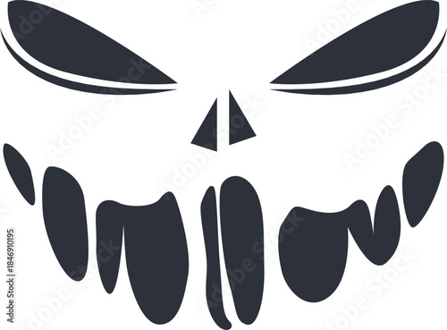 Halloween pumpkin face scary vector illustration