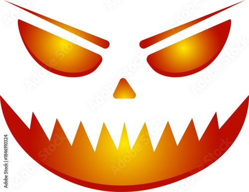 Scary Halloween pumpkin jack o lantern face vector