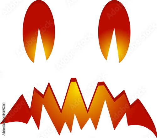 Scary Halloween jack o lantern face with glowing eyes