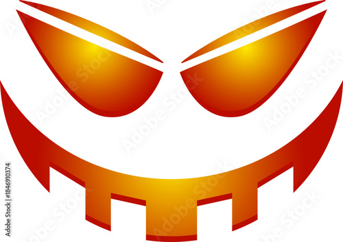 Scary Halloween pumpkin jack o' lantern face illustration