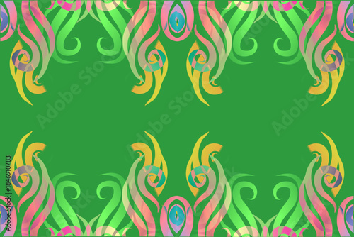 Luxurious batik flower line art pattern of indonesian culture traditional