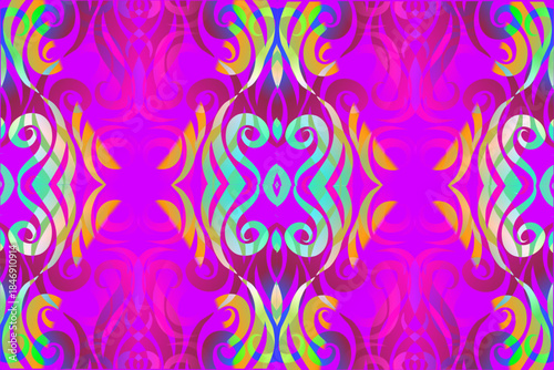 Luxurious batik flower line art pattern of indonesian culture traditional