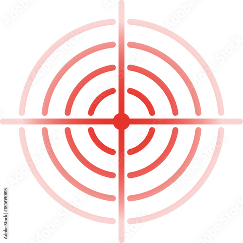 Red target symbol illustrating pain location and focus