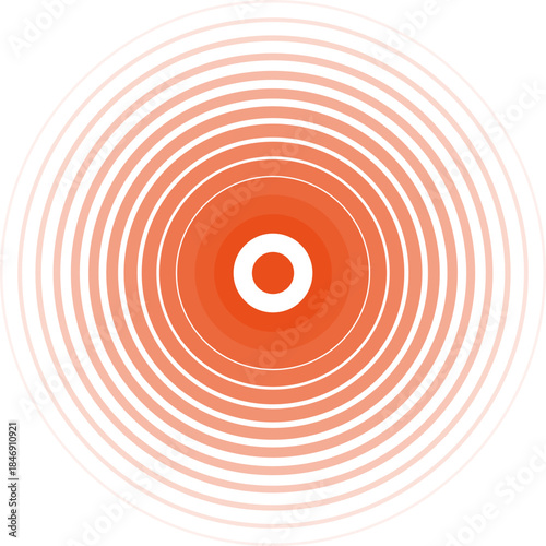 Red radiating concentric rings symbolizing pain or signal