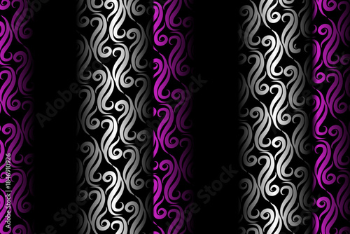 Luxurious batik flower line art pattern of indonesian culture traditional