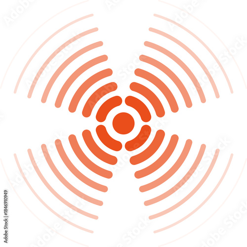Radiating concentric waves symbolizing wireless signal and pain