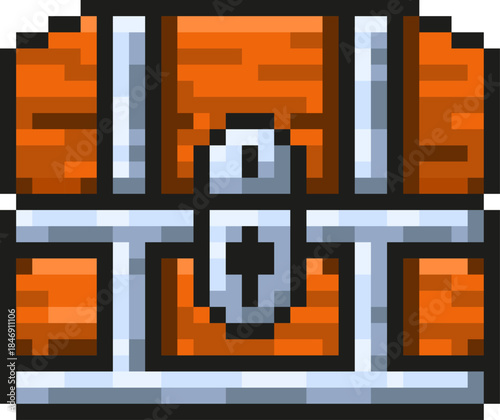 Pixel art treasure chest representing game reward
