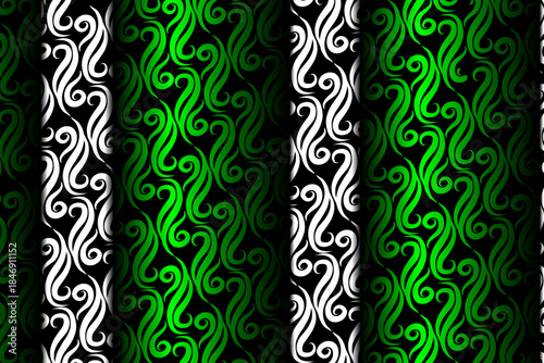 Luxurious batik flower line art pattern of indonesian culture traditional