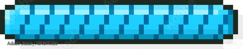 Pixel art blue loading bar retro video game concept