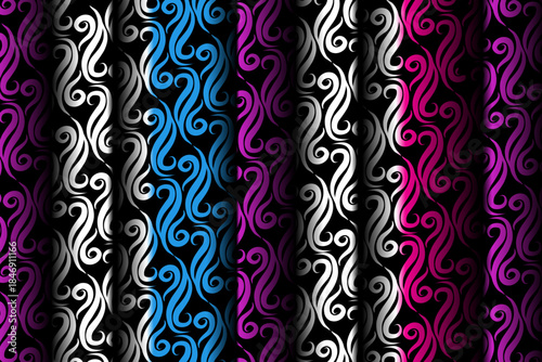 Luxurious batik flower line art pattern of indonesian culture traditional