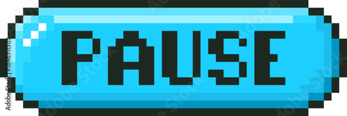 Pixel art pause button for retro gaming interface