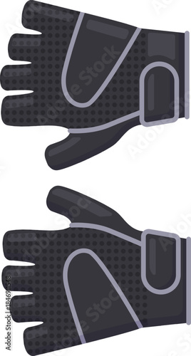 Black fingerless workout gloves for fitness training