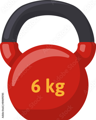 Red kettlebell for fitness exercise and strength training