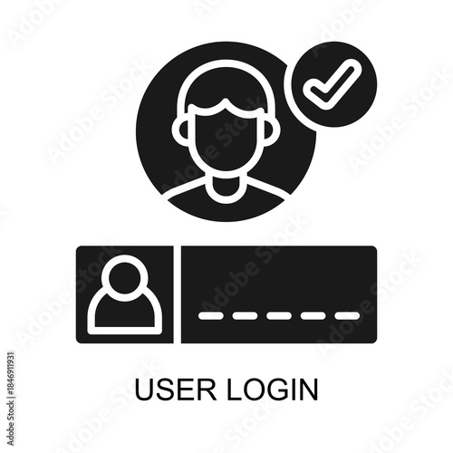 User Login icon glyph vector illustration