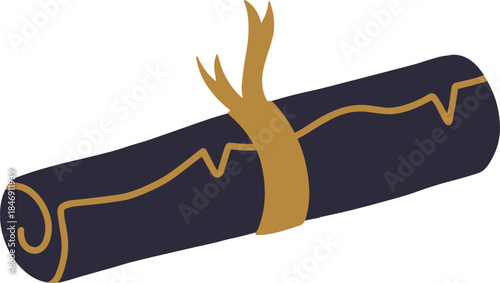 Rolled document representing diploma certificate achievement