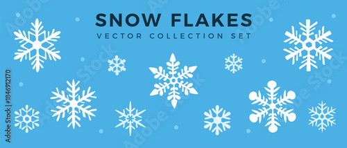 vector hand drawn artistic snow flakes for winter holiday design