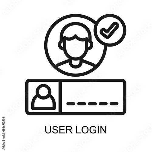 User Login icon line vector illustration