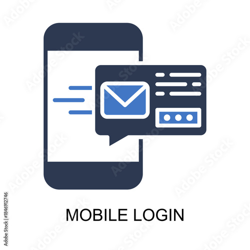 Mobile Login icon solid vector illustration