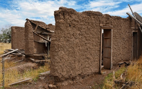 Ruined mud brick building