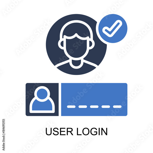 User Login icon solid vector illustration