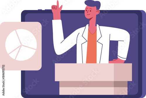 Person presenting insights during a professional conference