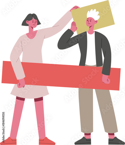 People collaborating creating new ideas and content