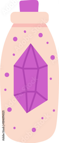 Magic potion bottle holding crystal drawing