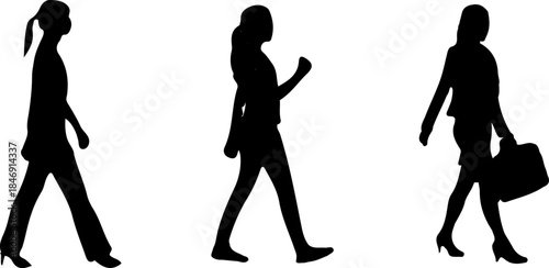 silhouettes of people walking ,
