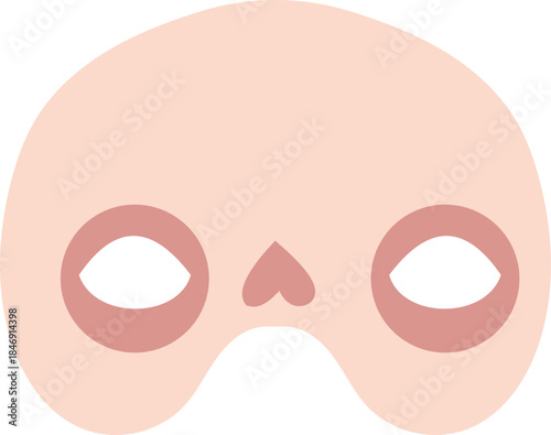 Human skull face mask illustration on white