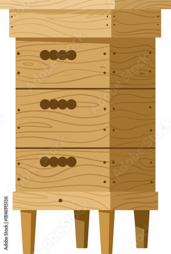 Wooden beehive standing on legs ready for apiculture