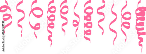 set of silhouette twisted confetti ribbon, tinsel, holydays tapes. Confetti vector set