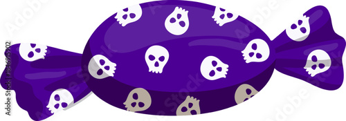 Halloween candy with skull wrappers celebrating spooky season