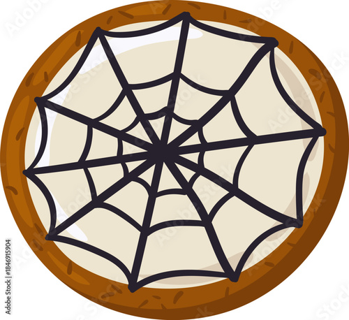 Halloween spiderweb cookie design for spooky season