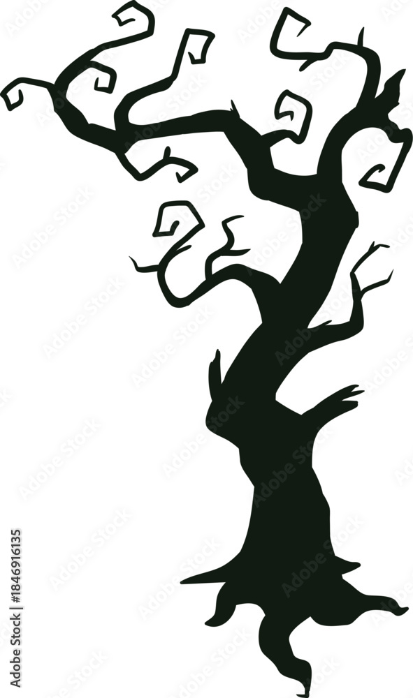 Fototapeta premium Halloween dead tree silhouette creating a scary atmosphere