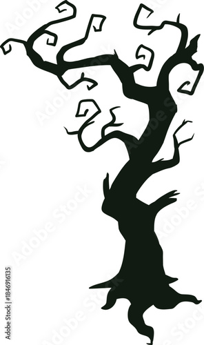 Halloween dead tree silhouette creating a scary atmosphere