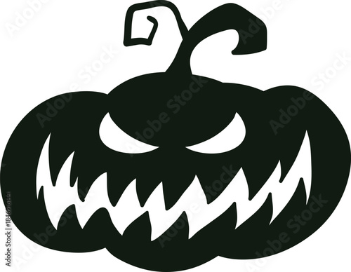 Spooky Halloween jack o' lantern silhouette vector icon