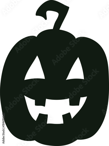 Black jack o' lantern silhouette smiling for Halloween celebration