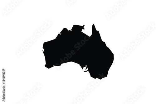 Black silhouette of Australia continent map