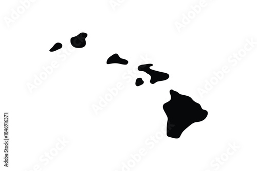 Black silhouette of Hawaiian Islands