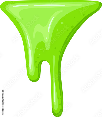 Green sticky goo dripping creating a wavy shape