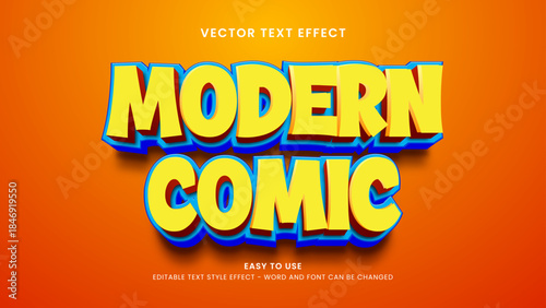 modern comic editable text effecf 3d vector