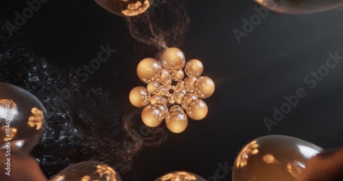 Abstract Golden Spheres Fractal Formation.