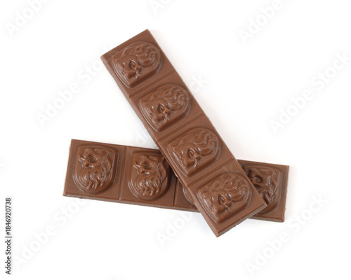 Big chocolate candy on a white background
