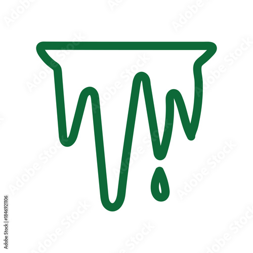 Frozen Icicle Icon Representing Extreme Cold and Winter Weather