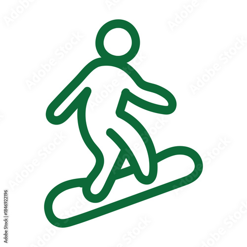 Green Snowboarder Icon for Extreme Winter Sports