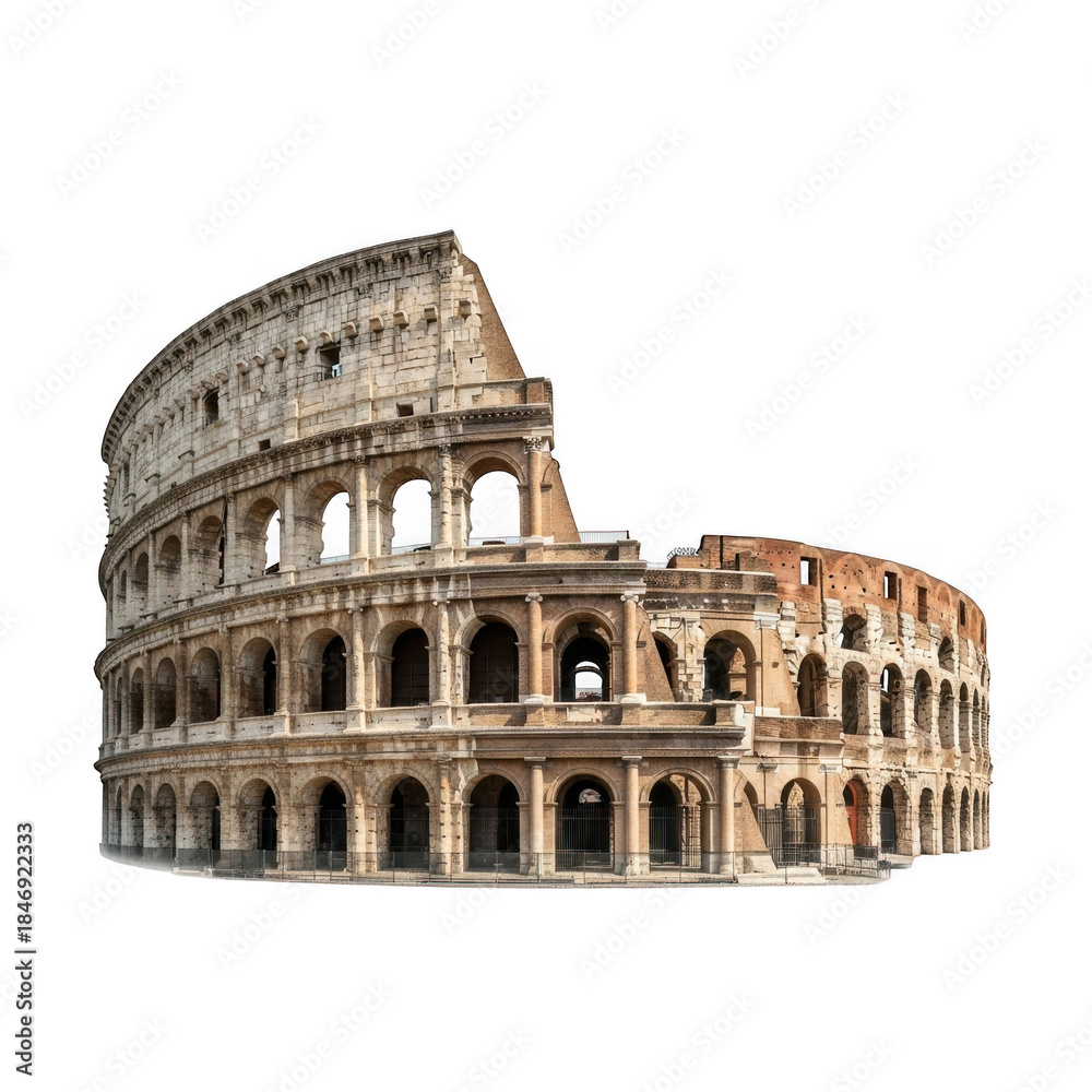 Fototapeta premium Iconic colosseum in rome isolated on transparent background