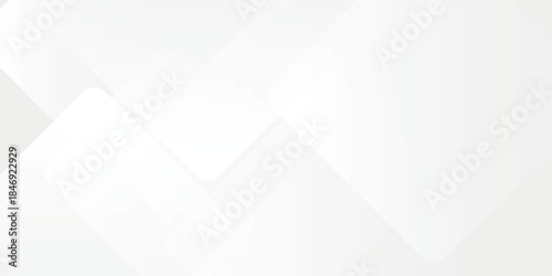3D white geometric abstract background overlap layer on bright space with rounded rhomb effect decoration modern illustration